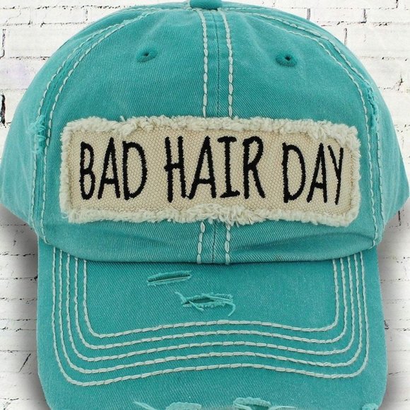 NWT Distressed Bad Hair Day Cap - Picture 3 of 4